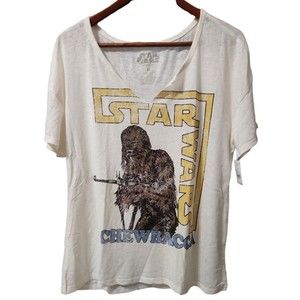 Star Wars White Chewbacca Short Sleeve Tee